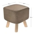 WOODEN STOOL WITH BROWN CUSHION TOP 30X30Χ40CM