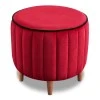 Lindy Megapap velvet stool in red color 40x40x40cm.