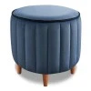 Lindy Megapap velvet stool in blue color 40x40x40cm.