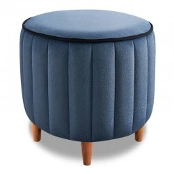 Lindy Megapap velvet stool in blue color 40x40x40cm.