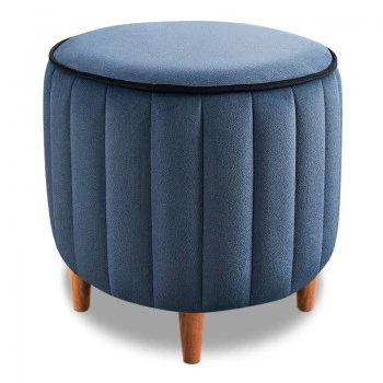Lindy Megapap velvet stool in blue color 40x40x40cm.