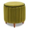 Lindy Megapap velvet stool in green color 40x40x40cm.