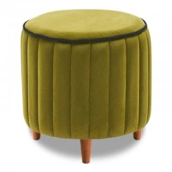 Lindy Megapap velvet stool in green color 40x40x40cm.