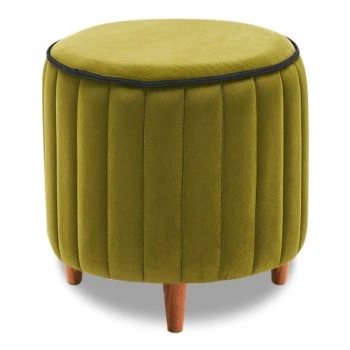 Lindy Megapap velvet stool in green color 40x40x40cm.