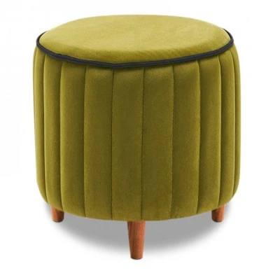 Lindy Megapap velvet stool in green color 40x40x40cm.