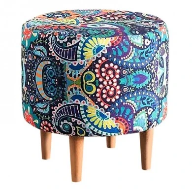Liza Megapap fabric stool multicolor 40x40x42cm.