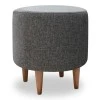 Liza Megapap fabric stool in grey color 40x40x42cm.