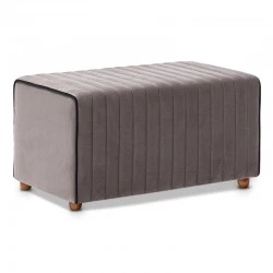 Mabel Megapap velvet stool in grey color 80x40x40cm. Mabel Megapap velvet stool in grey color 80x40x40cm.
