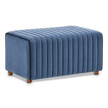 Mabel Megapap velvet stool in blue color 80x40x40cm.