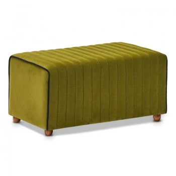 Mabel Megapap velvet stool in green color 80x40x40cm.