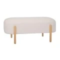 LENGTHY STOOL WITH CREAM CUSHION AND WOODEN LEGS 108X41X48CM