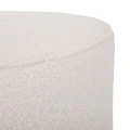 CIRCLE STOOL WITH CREAM CUSHION ON WOODEN BASE 41X41X44CM