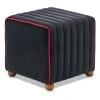 Mona Megapap velvet stool in black color 40x40x40cm.
