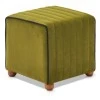 Mona Megapap velvet stool in green color 40x40x40cm.