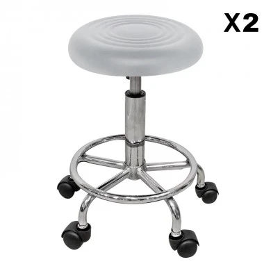 Σκαμπό Μπάρ 2τμχ Bar 70 Λευκό Pu 38x38x65εκ.