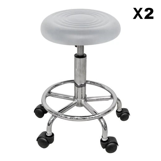Σκαμπό Μπάρ 2τμχ Bar 70 Λευκό Pu 38x38x65εκ.