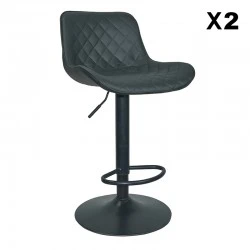 Σκαμπό Μπάρ 2τμχ Bar94 Black Pu 48x50x107.5εκ.