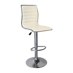 Alfi stool with metallic base and Pu coating in white color 41x50x94/115cm. Alfi stool with metallic base and Pu coating in white color 41x50x94/115cm.