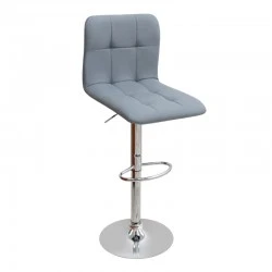 Carmelo Megapap bar stool with adjustable height made of pu leather in grey color 45x42x90/113cm. Carmelo Megapap bar stool with adjustable height made of pu leather in grey color 45x42x90/113cm.