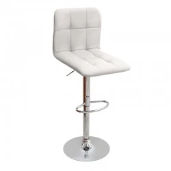 Carmelo Megapap bar stool with adjustable height made of pu leather in white color 45x42x90/113cm. Carmelo Megapap bar stool with adjustable height made of pu leather in white color 45x42x90/113cm.