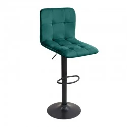 Carmelo Megapap bar stool with adjustable height made of velvet dark green color 45x42x90/113cm. Carmelo Megapap bar stool with adjustable height made of velvet dark green color 45x42x90/113cm.