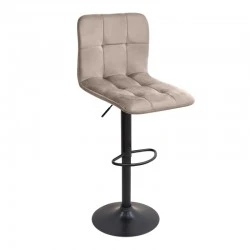 Carmelo Megapap bar stool with adjustable height made of velvet beige color 45x42x90/113cm. Carmelo Megapap bar stool with adjustable height made of velvet beige color 45x42x90/113cm.