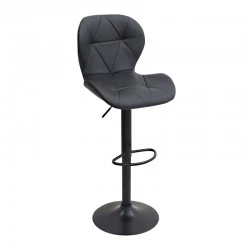 Dolores Megapap bar stool with adjustable height made of pu leather in black color 45.5x38x89/109cm.