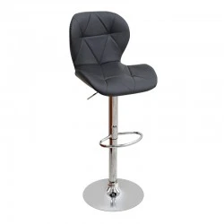 Dolores Megapap bar stool with adjustable height made of pu leather in black color 45.5x38x89/109cm.