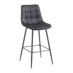 MYRIAM Bar Stool Metal Black/Fabric Velure Black