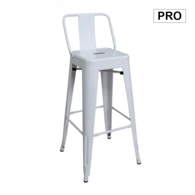 Σκαμπό μπαρ Relix Pro με πλάτη μεταλλικό χρώμα λευκό 43x43x100εκ.