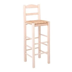SIFNOS Bar Stool Unpainted with Rush Seat SIFNOS Bar Stool Unpainted with Rush Seat