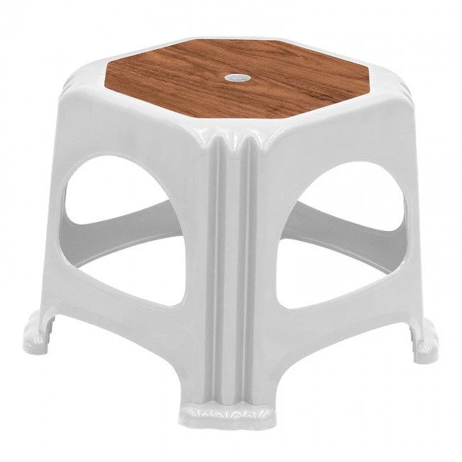 Desia Megapap polypropylene stool in white color 35x35x32cm.