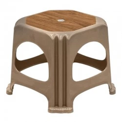 Desia Megapap polypropylene stool in beige color 35x35x32cm.
