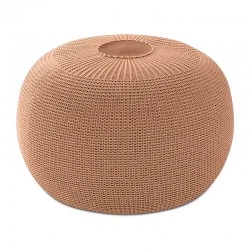 Stool - Pouf Knit Megapap knitted cinnamon color Φ47x35cm.