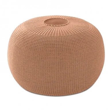 Stool - Pouf Knit Megapap knitted cinnamon color Φ47x35cm.