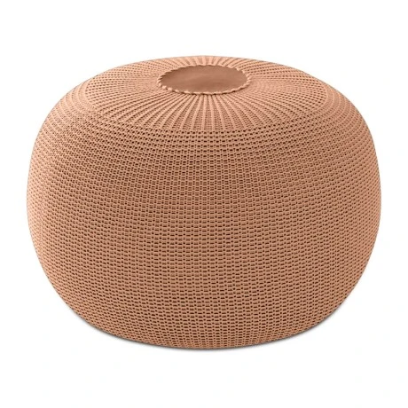 Σκαμπό - Πουφ Knit Megapap πλεκτό χρώμα cinnamon Φ47x35εκ.