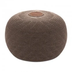 Stool - Pouf Knit Megapap knitted brown color Φ47x35cm.