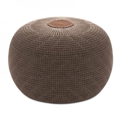 Stool - Pouf Knit Megapap knitted brown color Φ47x35cm.