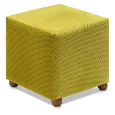 Ranma Megapap fabric stool in olive color 40x40x40cm.