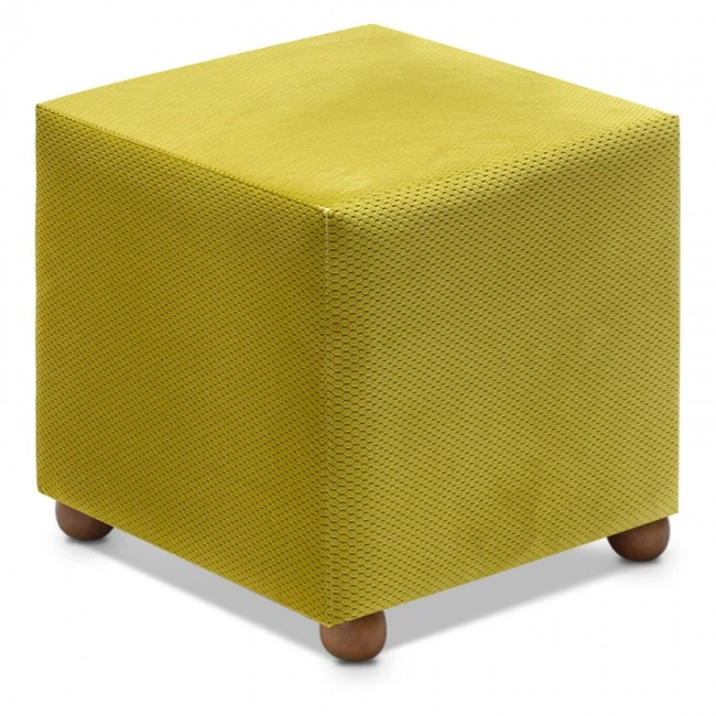 Ranma Megapap fabric stool in olive color 40x40x40cm.