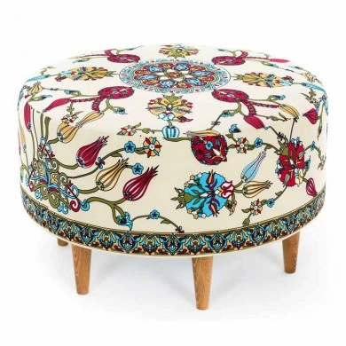 Rimini Megapap fabric stool multicolor 65x65x40cm.