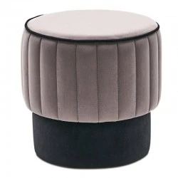 Rose Megapap velvet stool in grey color 40x40x40cm.