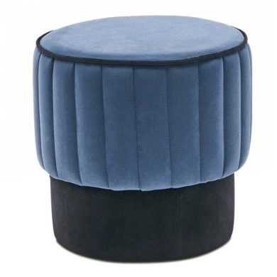 Rose Megapap velvet stool in blue color 40x40x40cm.