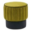 Rose Megapap velvet stool in green color 40x40x40cm.