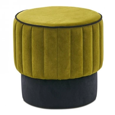 Rose Megapap velvet stool in green color 40x40x40cm.