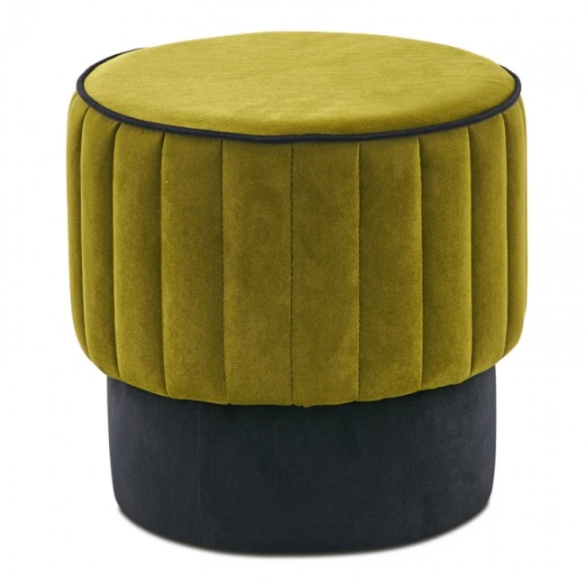 Rose Megapap velvet stool in green color 40x40x40cm.