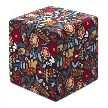 Dalbi Megapap square fabric stool in multicolor color 40x40x40cm.