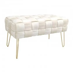 Ottoman Wenzo pakoworld beige velvet 82x43x46cm