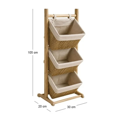 3 TIER NATURAL PAPER ROPE DISPLAY STAND 30X20Χ105CM (21x30x20)