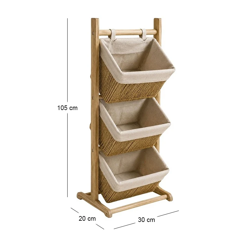 3 TIER NATURAL PAPER ROPE DISPLAY STAND 30X20Χ105CM (21x30x20)